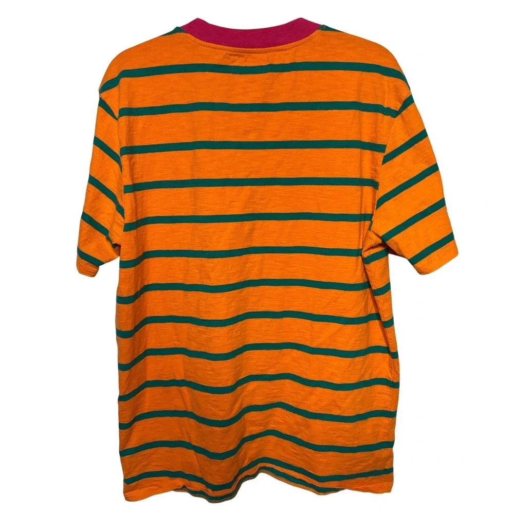 GUESS J. Balvin Vibras Collab Concert Stripe T-Shirt Orange Green Size M‎ EUC - Picture 5 of 7